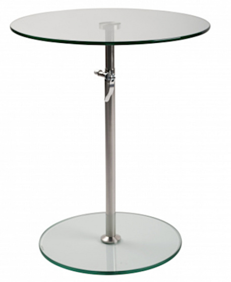 Feliz Lifestyle príručný stolík Kerana 46/70 x 45 cm oceľ/sklo priehľadné
