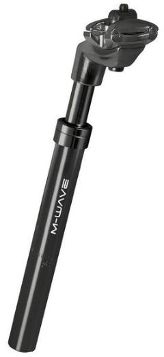 zadelpen verend 315 x 27,2 mm aluminium zwart