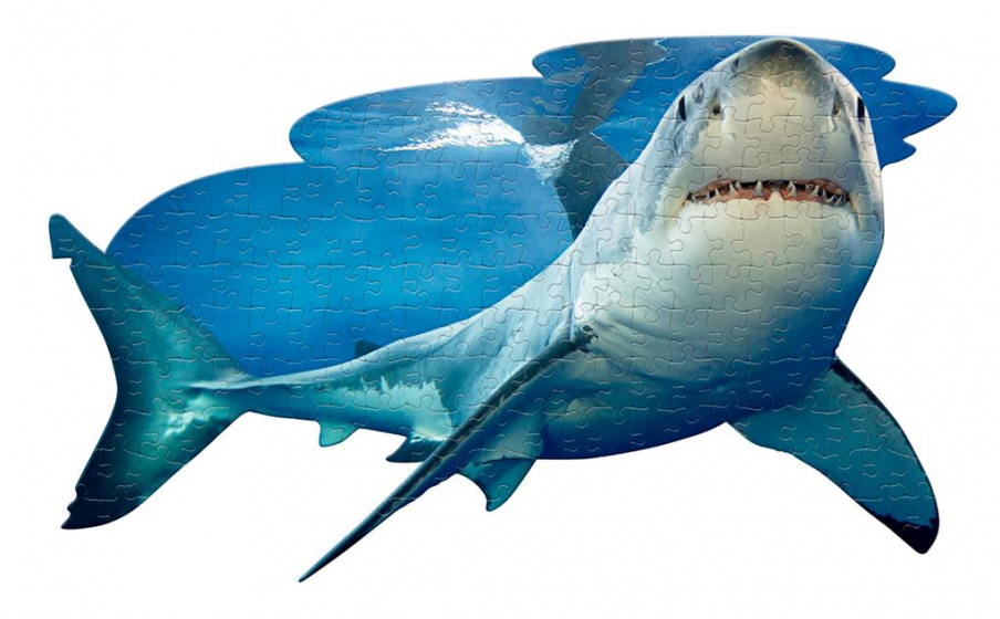 jigsaw puzzle žralok 96,5 x 58,4 cm cardboard blue 100 pieces