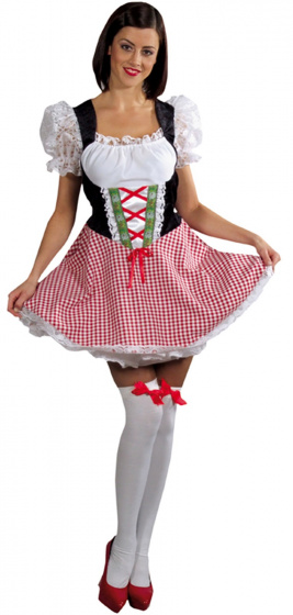 Magic Design dirndl Oktoberfest dámsky polyester červený/biely mt L