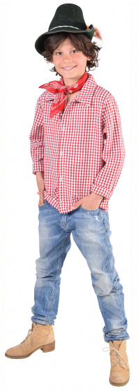 Magic Design košeľa tiroler chlapčenská polyester červená/biela veľkosť 116