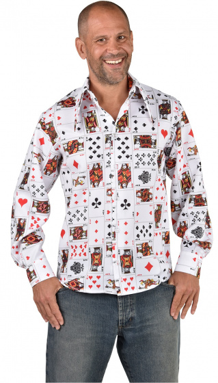 Magic Design blúzka do šiat Hracie karty polyester biela veľkosť L