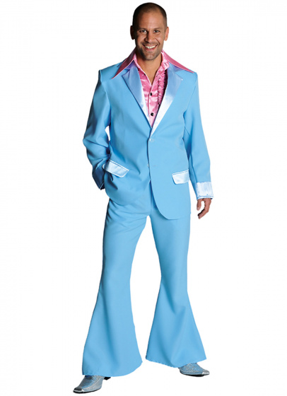 Magic Design kostýmový oblek 70. roky pánsky polyester modrý veľkosť XL