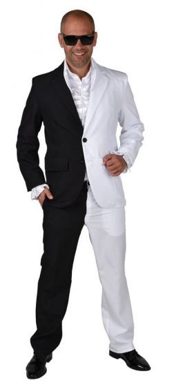 Magic Design pánsky kostýmový oblek polyester čierno-biely veľkosť L