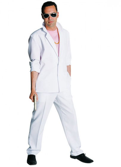 Magic Design kostým Miami Vice pánsky polyesterový biely oblek veľkosť L