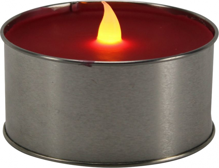 Magic Flame led sviečky 8 x 10 cm strieborná/červená 2 kusy