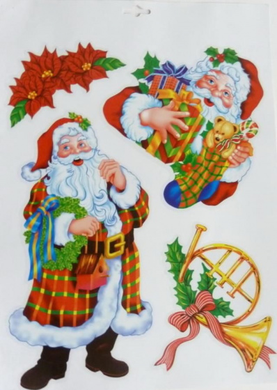 Magic Stickers nálepka na okno Santa Claus 42 x 30 cm 4-dielna