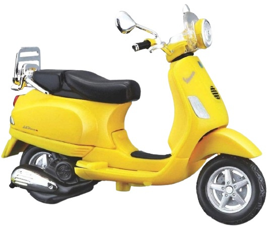 Maisto miniatúrna kolobežka Vespa LXV 1:18 žltá