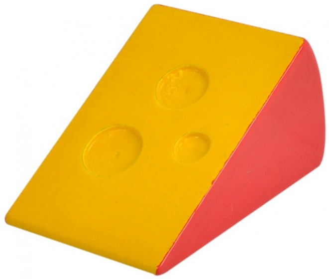 Mamamemo blok kaas hout 6,5 cm geel