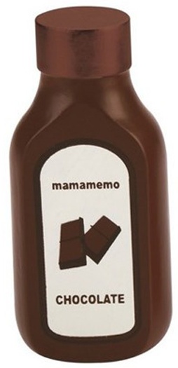 Bottle of chocolate sauce wood 10 cm brown