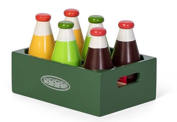 box with bottles of junior wood 16 x 11 cm wood 7-piece