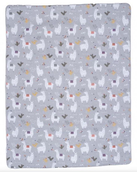 blanket Lama junior 75 x 100 cm polycotton grey/white