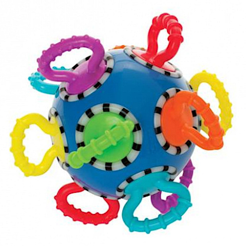 rattle Click Clack Ball junior 11,4 cm light blue