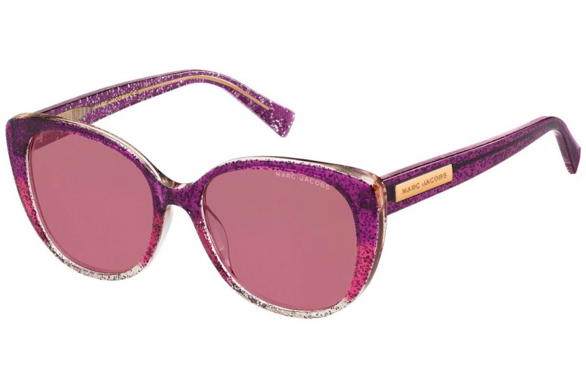 Marc Jacobs slnečné okuliare dámske Cat-Eye fialové trblietky