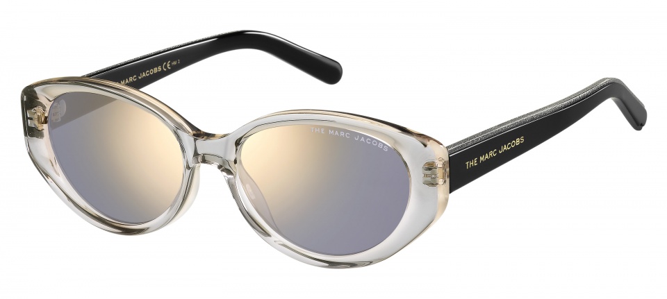 Marc Jacobs slnečné okuliare dámske oválne čierne/transparentné/strieborné