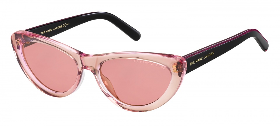 Marc Jacobs slnečné okuliare dámske motýľ čierne/ružové trblietky