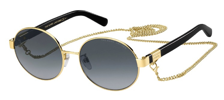 Marc Jacobs slnečné okuliare Marc 497/G/S dámske okrúhle oceľové zlato/čierne