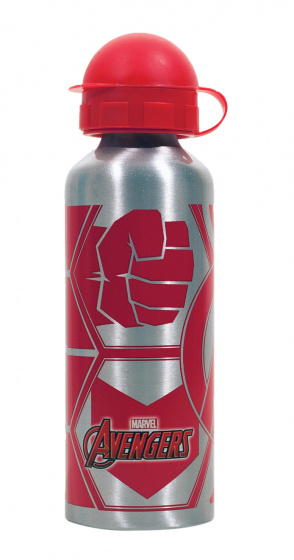 bottle Avengers boys 520 ml aluminum red/silver