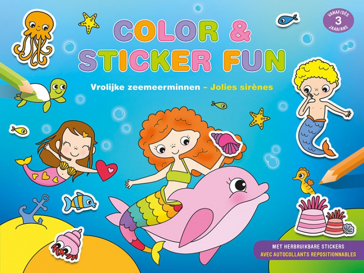 ZNU kleur en stickerboek fun junior 28 x 24 cm oranje