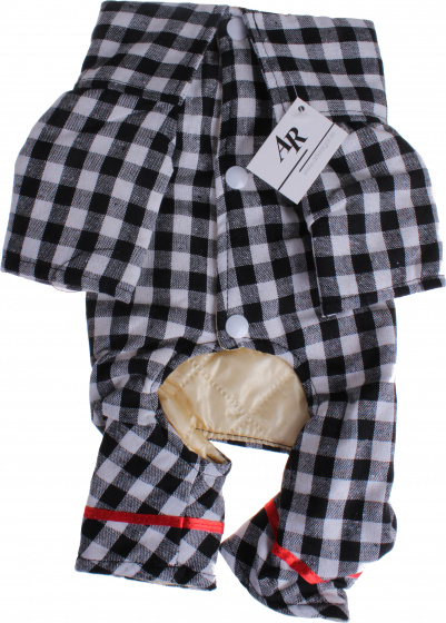 Mascow Kostým pre psa kockovaný akryl čierno/biely veľkosť L