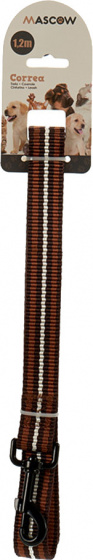 dog lead 120 x 2,5 cm nylon black/brown