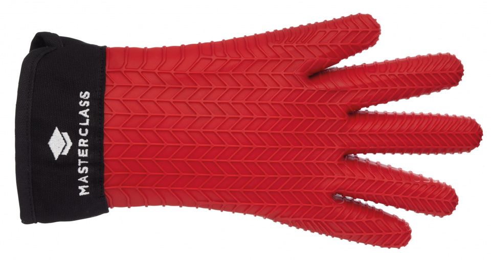 MasterClass ovenhandschoen 37 x 19 cm siliconen rood/zwart MasterClass ovenhandschoen 37 x 19 cm siliconen rood/zwart