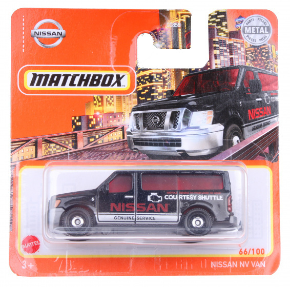 car Nissan NV Van 1:64 steel black/red