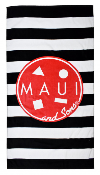 Maui & Sons strandlaken 70 x 140 cm katoen wit/rood