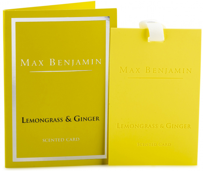Max Benjamin vonná karta Lemongrass & Ginger 10 cm papierová žltá