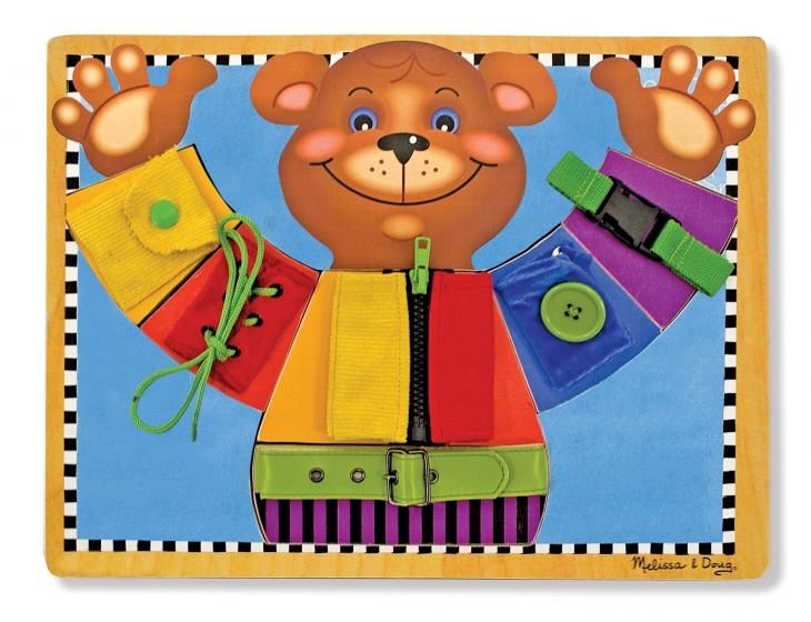 Melissa & Doug cvičná doska luky a gombíky Pivo