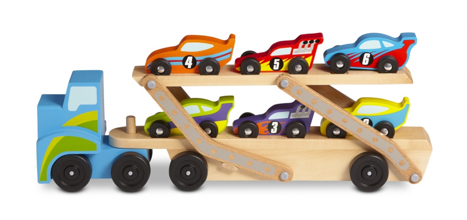 trailer with race cars 7-piece