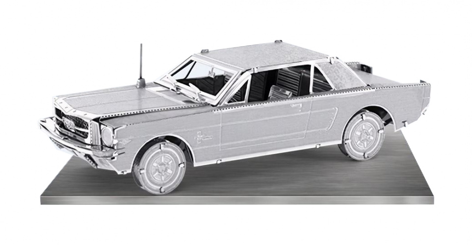 Metal Earth modelbouwset 1965 ford mustang coupe staal zilver
