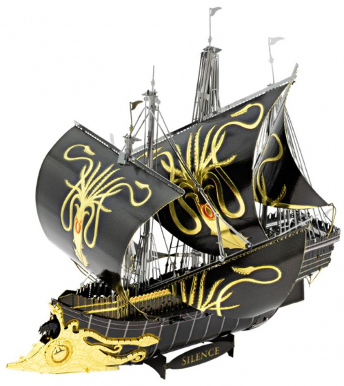 Metal Earth modelbouw greyjoy ship silence 21 cm staal zwart