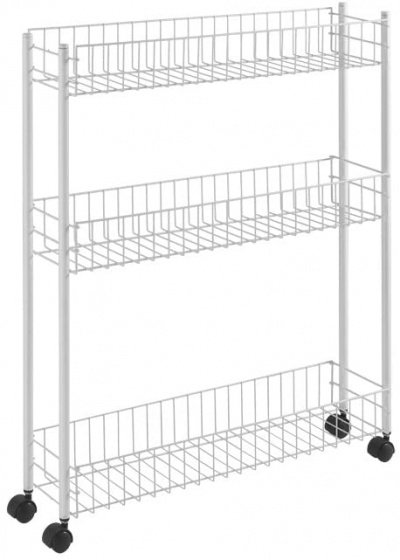Metaltex kúpeľňový/kuchynský vozík Extra Slim 72 cm oceľová biela
