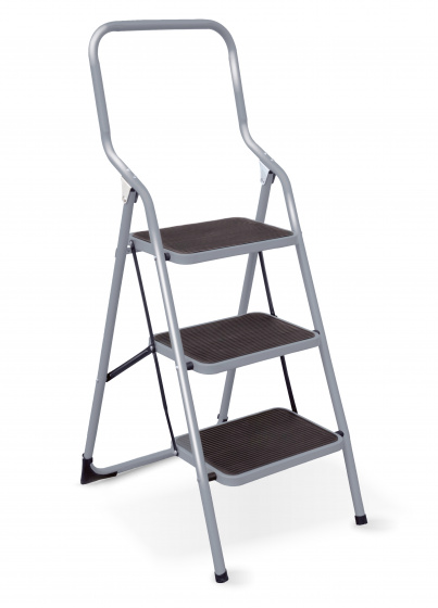 Metaltex domáci rebrík Kappa 3 136 cm nerez sivá/čierna