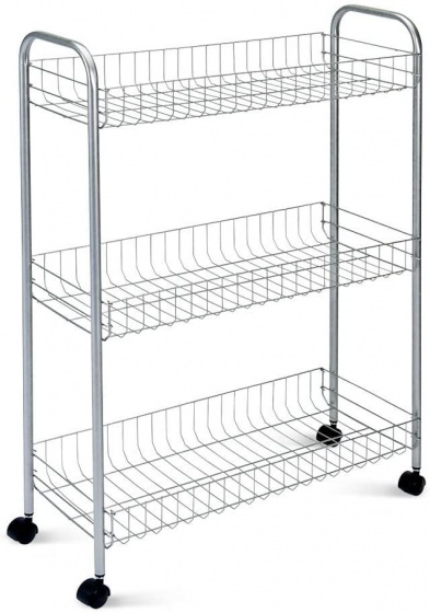 Metaltex kuchynský vozík Slim de Luxe 84 x 56 cm oceľ strieborná