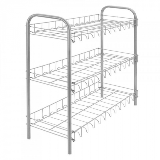 Metaltex schoenenrek Shoe 3 metaal 64 x 59 cm zilver Metaltex schoenenrek Shoe 3 metaal 64 x 59 cm zilver