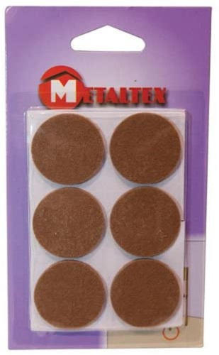 Metaltex filcové čiapky okrúhle 3,3 cm hnedé 6 kusov