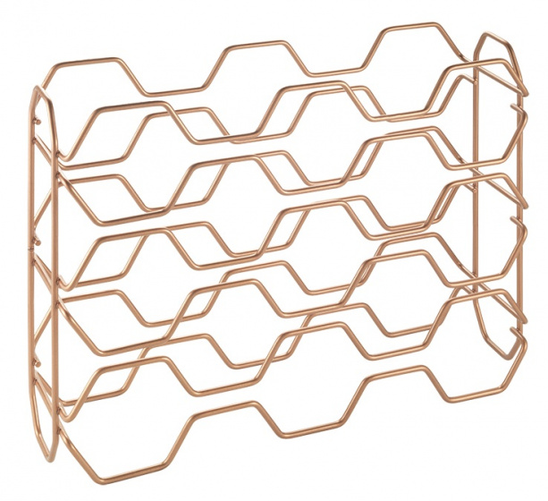 Metaltex stojan na víno Hexagon unisex 43 x 12 x 34 cm nerez medený