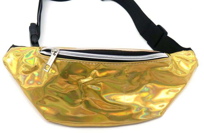 waist bag Metallic ladies polyurethane gold