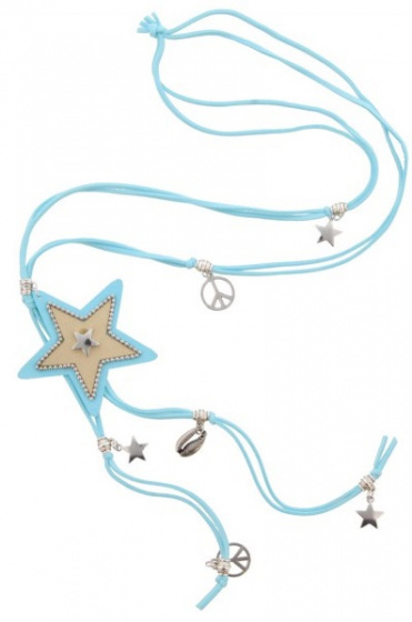 náhrdelník Star girls 80 cm povraz modrý