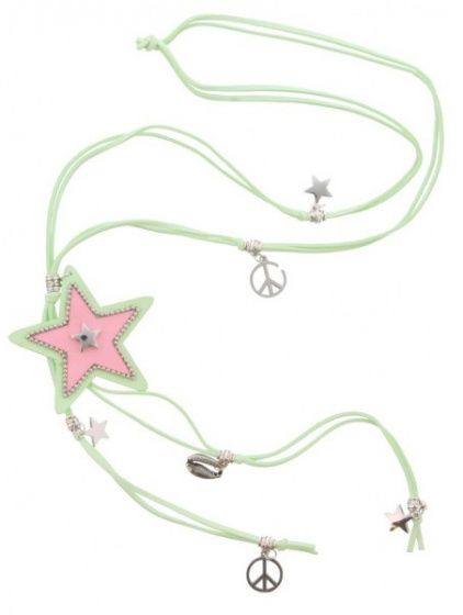 náhrdelník Star girls 80 cm povraz zelený