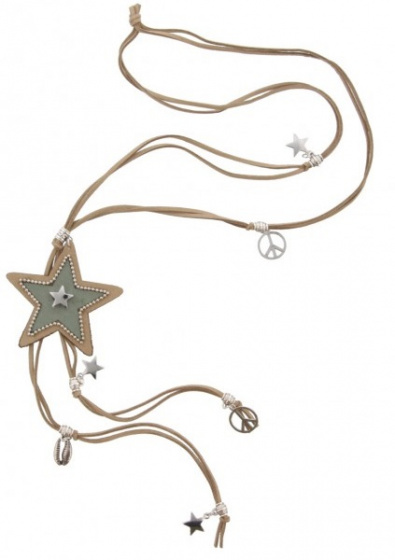 MH Bijoux náhrdelník Star girls 80 cm povraz taupe