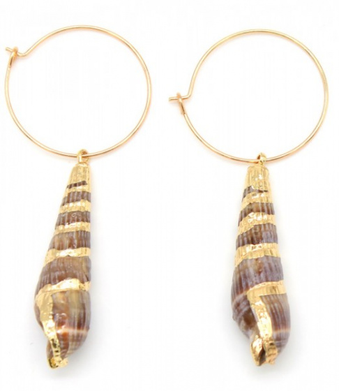 náušnice Fee 6 x 2,5 cm nerez zlatá