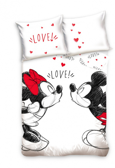 Mickey Mouse Obliečka na prikrývku Mickey & Minnie 140 x 200 cm bavlna