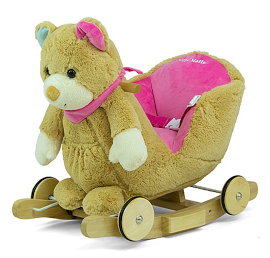 Milly Mally hobbelfiguur polly beer bruin/roze