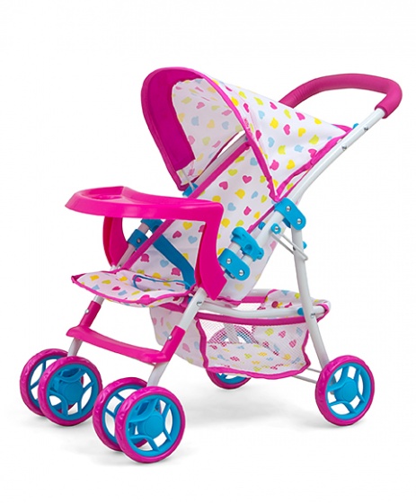 Milly Mally poppenwagen kate candy meisjes 54 cm roze/blauw