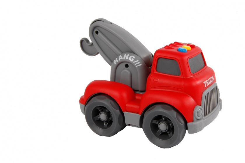 Mini Club takelwagen met licht en geluid jongens 16 cm rood