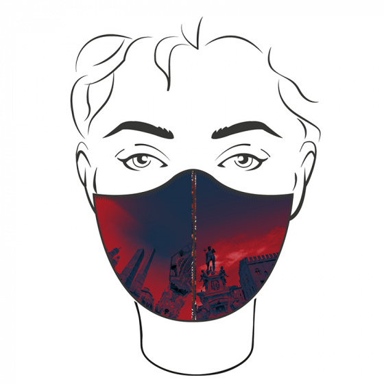 mouth cap Printed Light removable filter red/blue