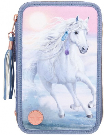 Miss Melody etui nature 20 x 13 cm polyester blauw 44 delig